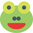 frog, grinning, open, eyes, emoticons, animal