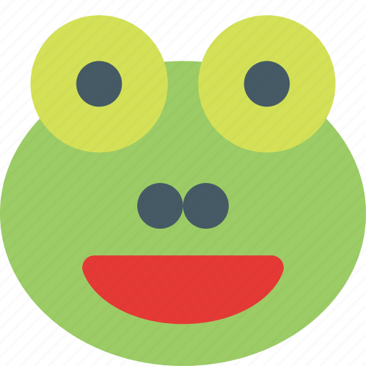 Frog, grinning, open, eyes, emoticons, animal icon - Download on Iconfinder