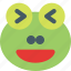 frog, grinning, squinting, emoticons, animal 
