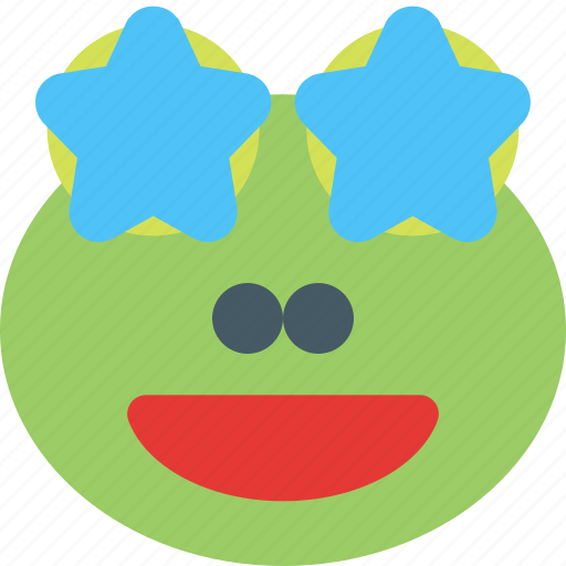 Frog, grinning, star, struck, emoticons, animal icon - Download on Iconfinder