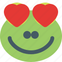 frog, heart, eyes, emoticons, animal