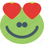 frog, heart, eyes, emoticons, animal 