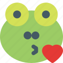 frog, kiss, emoticons, animal