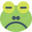 frog, sad, closed, eyes, emoticons, animal 