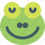 frog, smiling, closed, eyes, emoticons, animal 