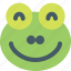frog, smiling, emoticons, animal 