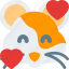 hamster, smiling, with, hearts, emoticons, animal 