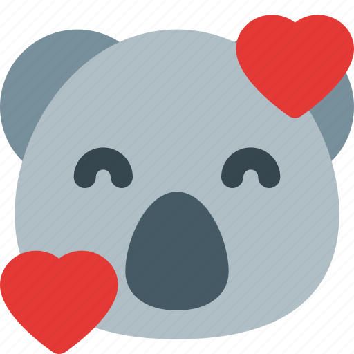 Koala, smiling, hearts, emoticons, animal, love icon - Download on Iconfinder