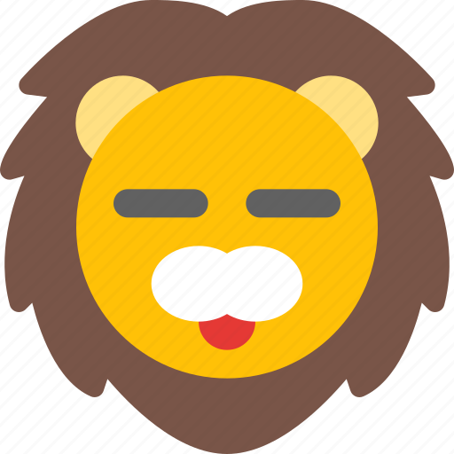 Lion, closed, eyes, emoticons, animal icon - Download on Iconfinder