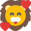 lion, smiling, with, hearts, emoticons, animal 
