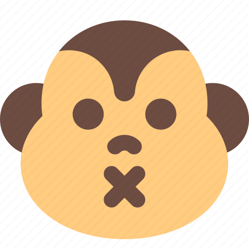 Monkey, closed, mouth, emoticons, animal icon - Download on Iconfinder
