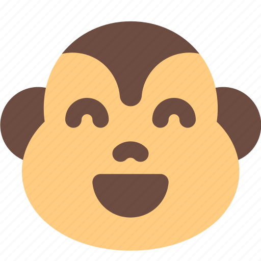 Monkey, grinning, smiling, eyes, emoticons, animal icon - Download on Iconfinder