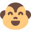 monkey, grinning, smiling, eyes, emoticons, animal 