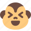 monkey, grinning, squinting, emoticons, animal 