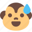 monkey, grinning, with, sweat, emoticons, animal 
