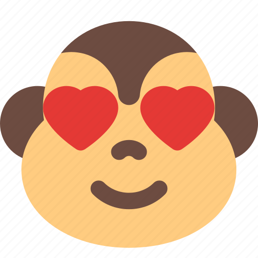 Monkey, heart, eyes, emoticons, animal icon - Download on Iconfinder