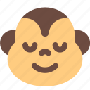 monkey, smiling, closed, eyes, emoticons, animal