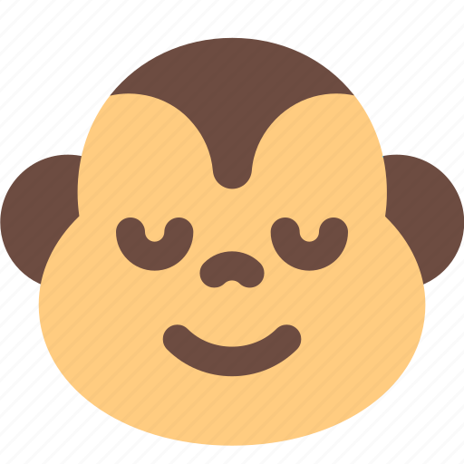 Monkey, smiling, closed, eyes, emoticons, animal icon - Download on Iconfinder