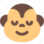 monkey, smiling, closed, eyes, emoticons, animal 