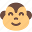 monkey, smiling, eyes, emoticons, animal 