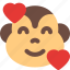 monkey, smiling, hearts, emoticons, animal 