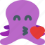 octopus, blowing, a, kiss, emoticons, animal 