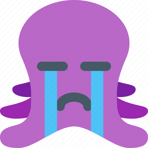 Octopus, crying, emoticons, animal icon - Download on Iconfinder