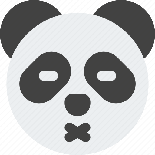 Panda, closed, eyes, and, mouth, emoticons, animal icon - Download on Iconfinder