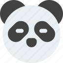 panda, closed, eyes, without, mouth, emoticons, animal
