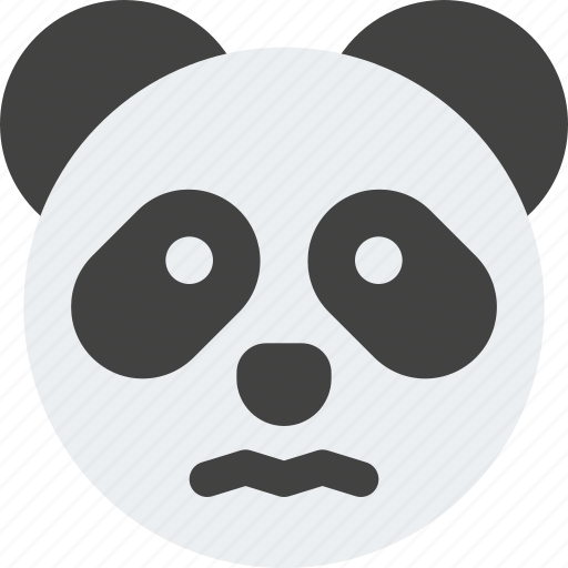 Panda, confounded, open, eyes, emoticons, animal icon - Download on Iconfinder