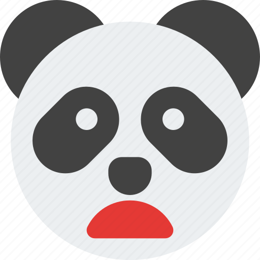 Panda, frowning, open, mouth, emoticons, animal icon - Download on Iconfinder