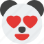 panda, heart, eyes, emoticons, animal 