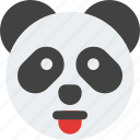 panda, tongue, emoticons, animal