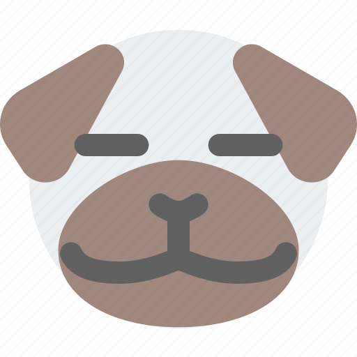 Pug, closed, eyes, emoticons, animal icon - Download on Iconfinder