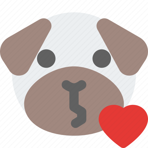 Pug, kiss, emoticons, animal icon - Download on Iconfinder