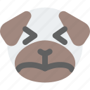 pug, sad, squinting, emoticons, animal