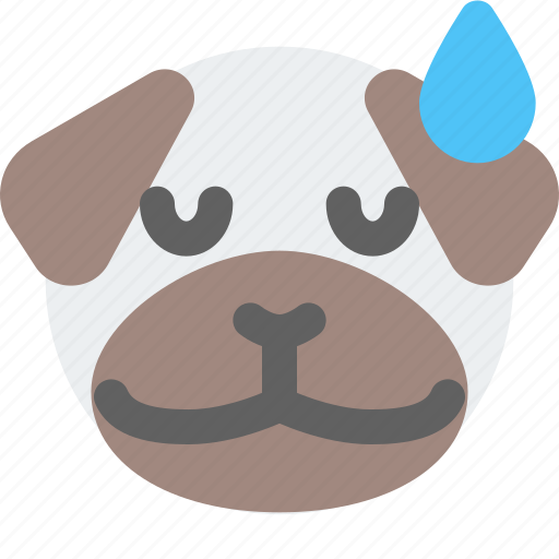 Pug, sad, with, sweat, emoticons, animal icon - Download on Iconfinder