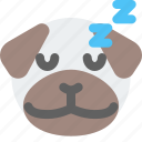 pug, sleeping, emoticons, animal