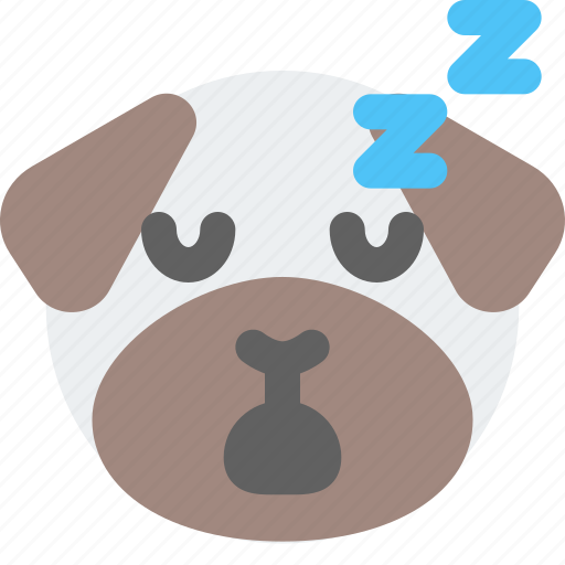 Pug, sleeping, snoring, emoticons, animal icon - Download on Iconfinder