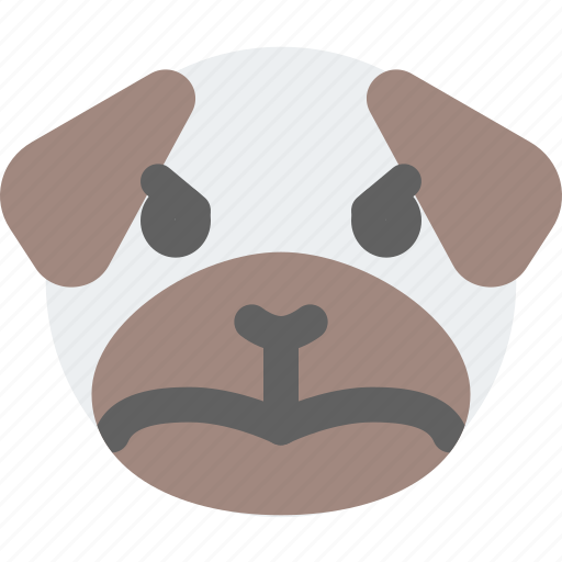 Pug, upset, emoticons, animal icon - Download on Iconfinder
