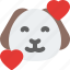 puppy, smiling, hearts, emoticons, animal 