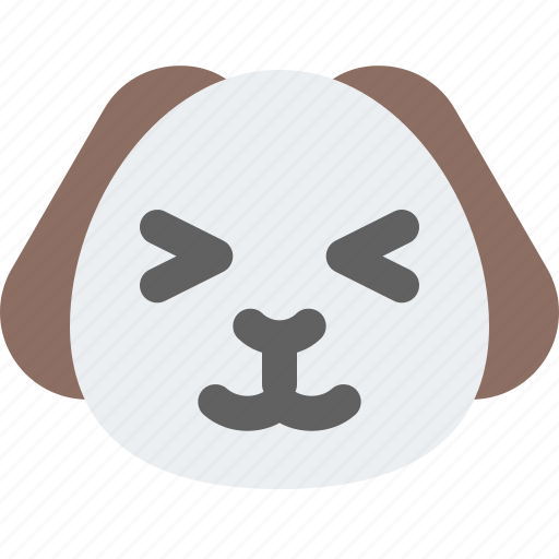 Puppy, squinting, emoticons, animal icon - Download on Iconfinder