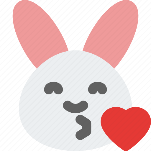Rabbit, blowing, kiss, emoticons, animal icon - Download on Iconfinder
