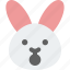 rabbit, shock, emoticons, animal 
