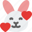 rabbit, smiling, hearts, emoticons, animal 