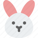 rabbit, without, mouth, emoticons, animal