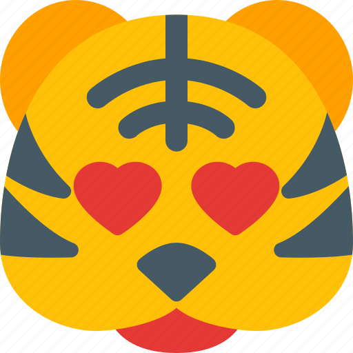 Tiger, heart, eyes, emoticons, animal icon - Download on Iconfinder