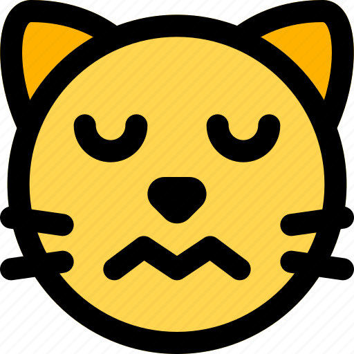 Cat, confounded, closed, eyes, emoticons, animal icon - Download on Iconfinder
