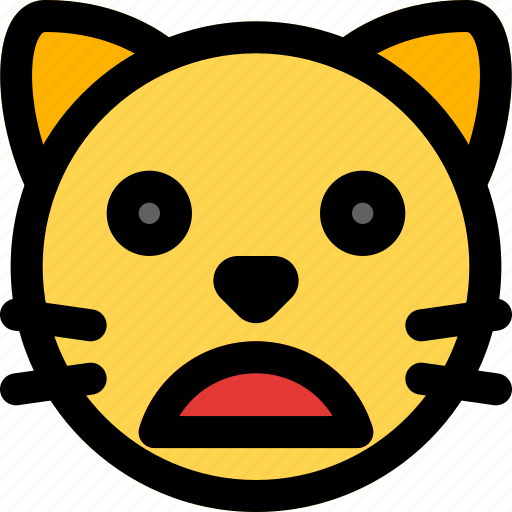 Cat, frowning, open, mouth, emoticons, animal icon - Download on Iconfinder