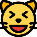 cat, grinning, squinting, emoticons, animal